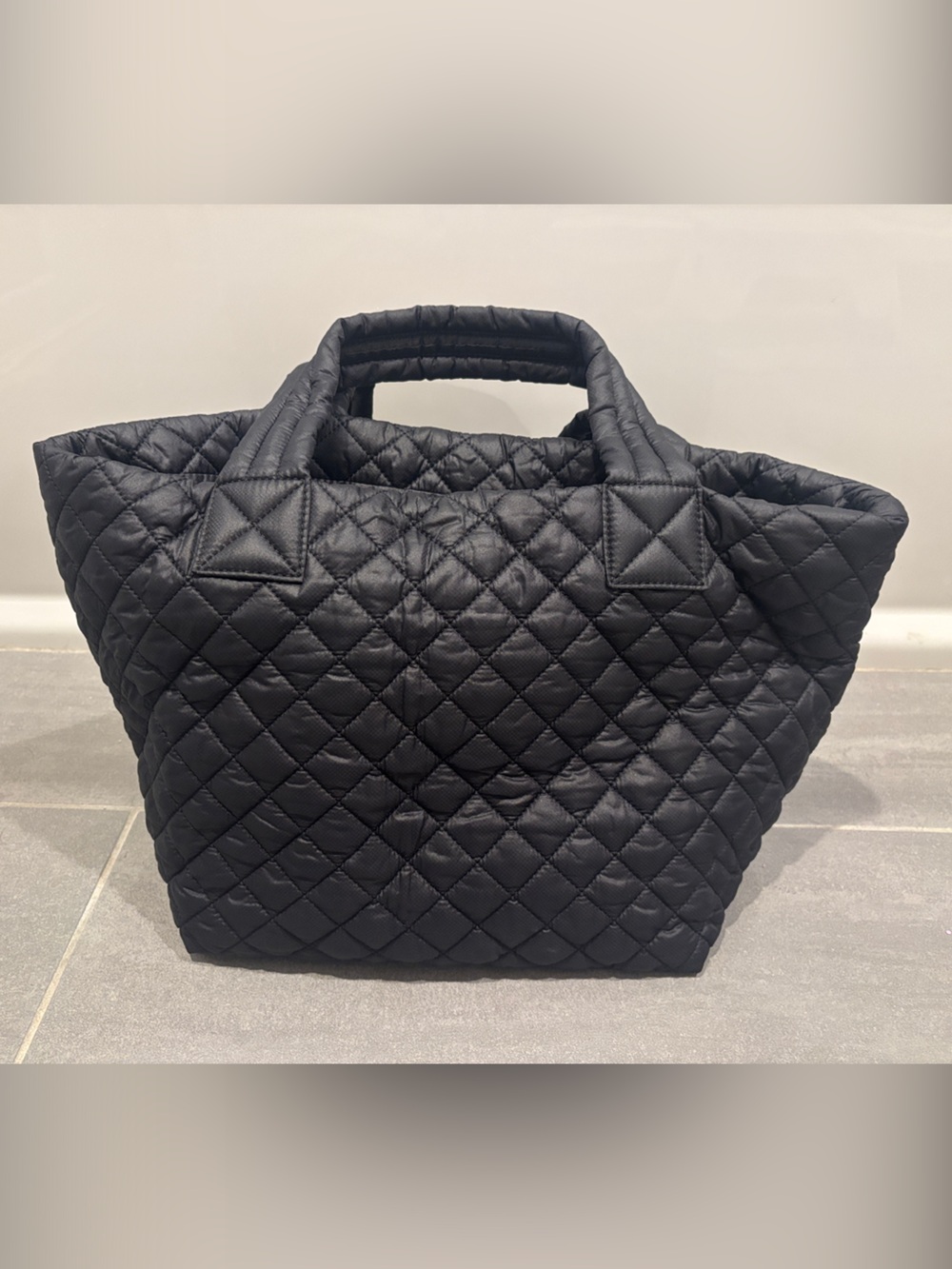 MZ Wallace Quilted Puffer Tote Bag in Black